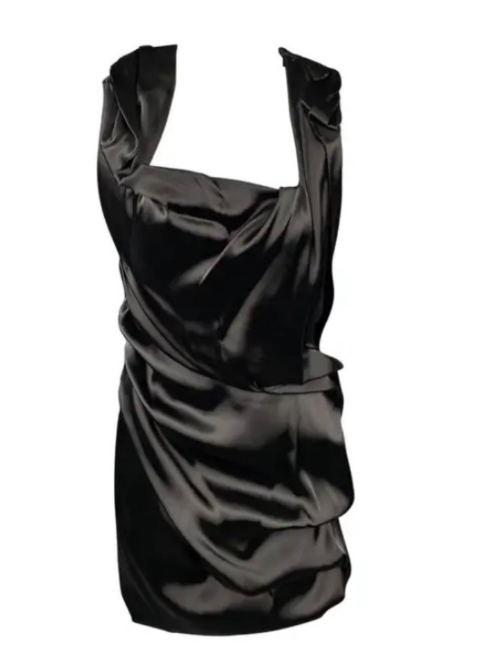 Black sculptural couture Sophia Kokosalaki cocktail dress